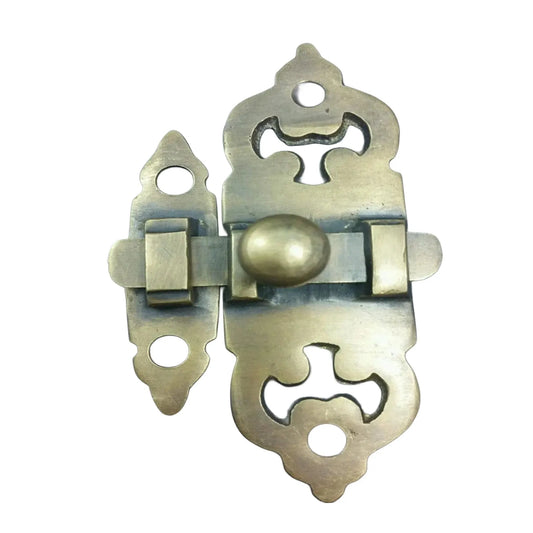 Ornate Antique Solid Brass Door Latch Lock Bolt Barn Gate Cabinet #X11