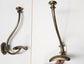 1 Large Antique Style Solid Brass Wall Mount double Hook Coat / Hat Rack #Q10