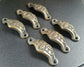 6  Ant style Brass 2-3/8"ctr Oak Leaf Apothecary Cabinet Drawer Handle Pulls #A3