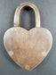 ♡ HEART LOVE Paris PADLOCK 3-3/4" Ornate carving Vtg. Style, 2 Skeleton Keys #L7