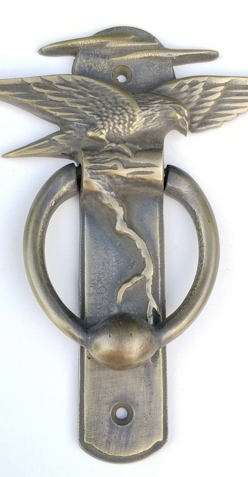 Solid Tarnished Brass Spread Wing Eagle Doorknocker Traditional, Nature #D1
