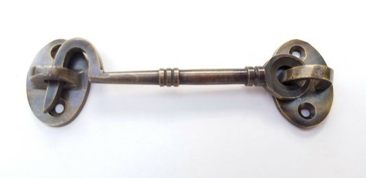 Solid Brass Cabinet Door Gate Shutter Window Toggle Hook Brass 4.5" Rustic #X20