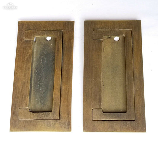 2 Antique Style/Modern Inset Flush Lift Mount TRUNK Drawer Chest PULL Handle P21