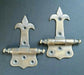 2 Solid Brass Rattail Hinges Old Furniture Tool Box, Door Hardware 3-1/2" w. #Q1