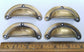 4 Sm. Ant. Style Bin Cup Pull Drawer Cabinet Handle Solid Brass 2-1/2"cntr. #A11