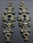2 Vtg. Antique Style French Eschutcheons Key Hole Cover 4-1/4" jewelry part #E19