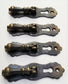 4 Ornate teardrop pendant Brass Handles drawer pulls with key hole 3-1/2"l. #Q4