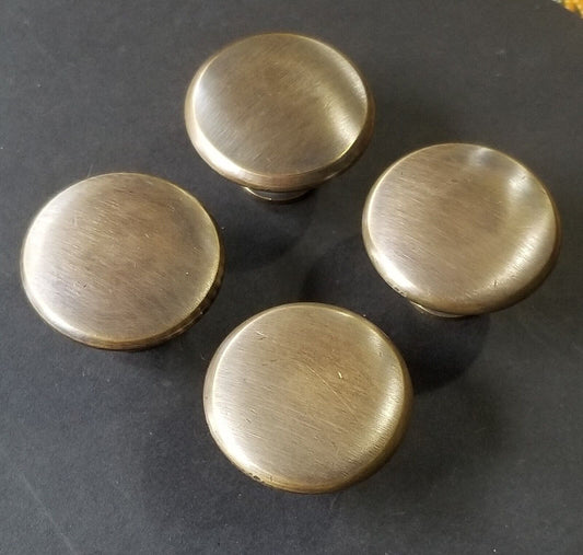 4 x Solid Brass Cabinet Cupboard Drawer Round Knobs Pull Handle 1-3/8" dia. #K27