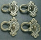 Set of 4 Ornate Victorian Antique Style Brass Ring Pull Handles 2-1/8" tall #H16