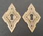 2 Vintage Antique Style East Lake Victorian Escutcheons Key Hole Covers 2" #E23