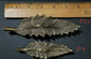 2 x brass detailed Organic Leaf Shape cabinet drawer pull handles 5-3/4" #P25