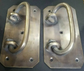 2 LARGE 6" x 3" antique style solid brass TRUNK PULL Drop Handle Trap Door #P24