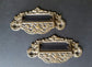 1 Victorian Antique Style Apothecary Bin Pull Handles w.label holder 3-3/4"c #A7