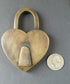 Vtg. Style♡ Love Valentines HEART LOCK, 2 SKELETON Keys Brass Antique 3-3/4" #L1