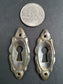2 Vintage Antique Style French Escutcheons Key Hole Covers 2" jewelry part #E4