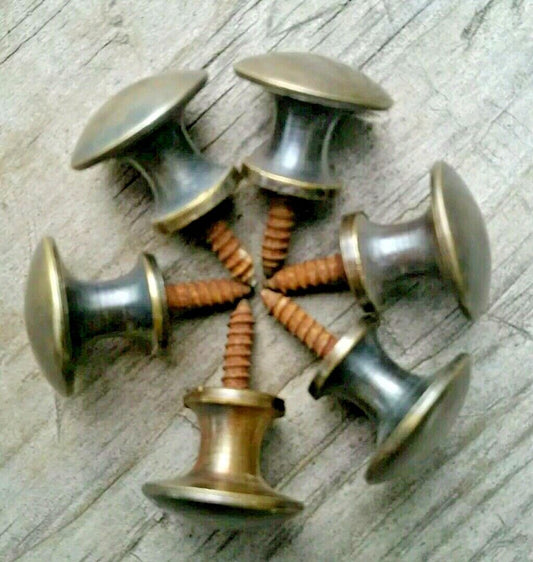 6 vtg. Antique style Solid Brass Stacking Barrister Bookcase 3/4" Knob pull  #K1