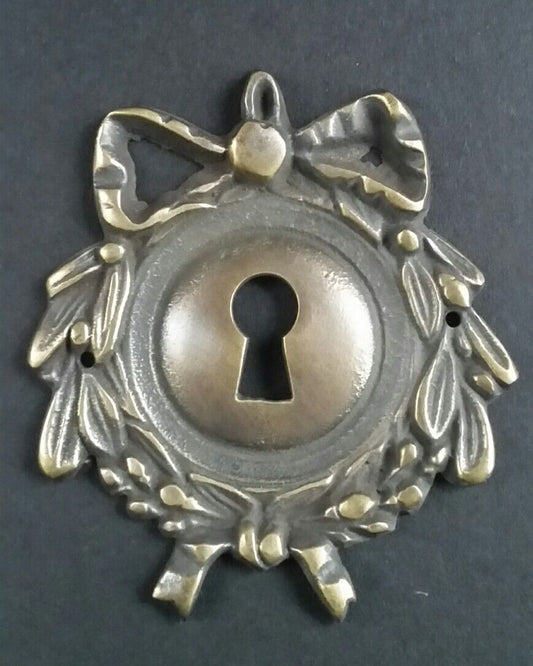 2 Vintage Antique Style Ornate French Eschutcheons Key Hole Covers 2 3/4" #E12
