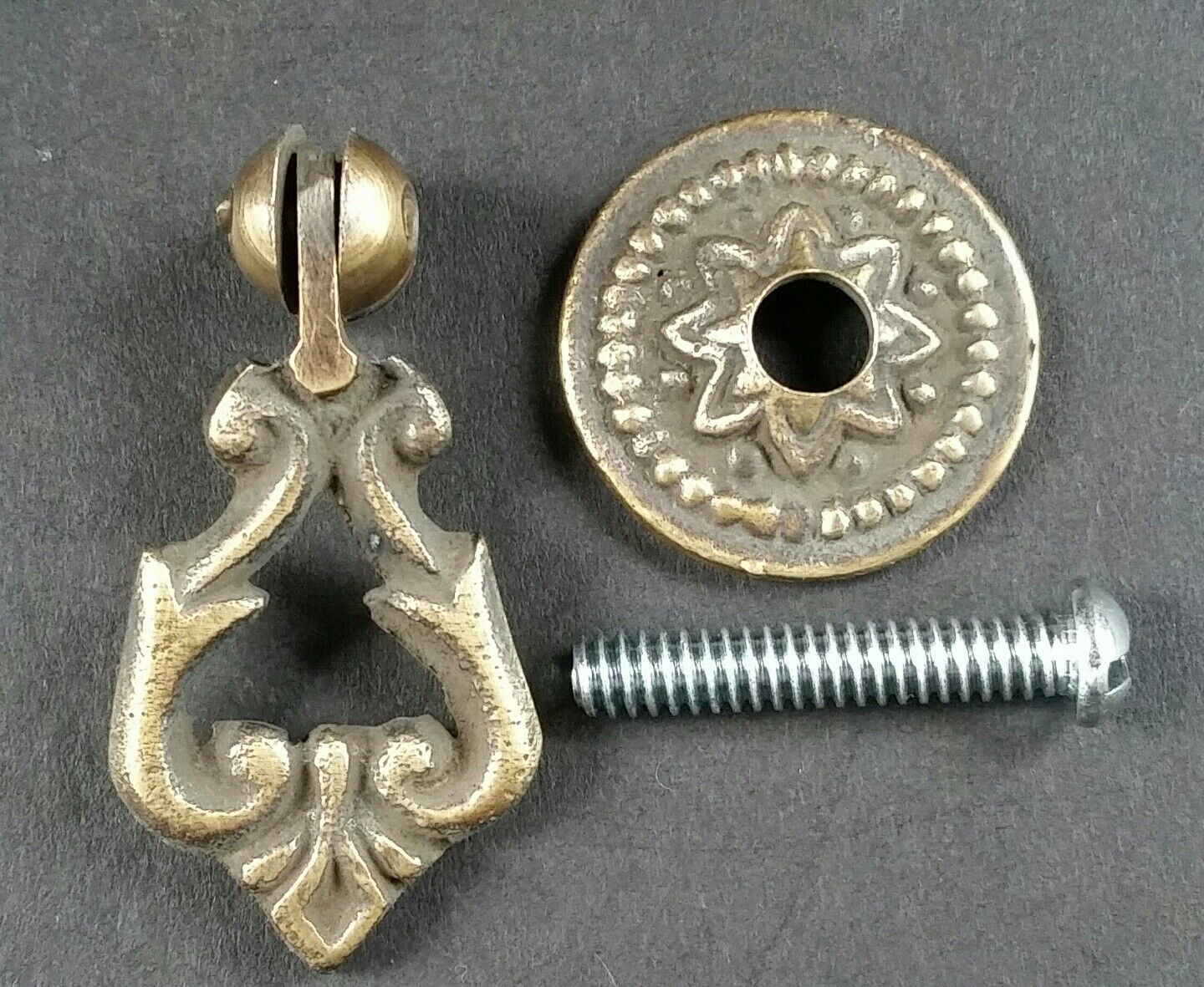 2 small Teardrop Handles Pulls Ornate Victorian Antique Style 2" # H8