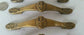 3 x  #P3  Fleur de Lis design solid brass handles 5-5/8" overall wide #P3