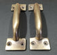 2 x Solid Brass Strong File Drawer Trunk Chest Handles 5-1/4"w (4-1/4"ctr)#P20