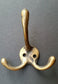 4 Strong Antique Style Solid Brass Triple Coat Hat Towel Hooks  3-1/4" x 3"  #C2
