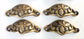 4 Ant. Vict.Style Brass Apothecary Cabinet Pull Handles 2-3/8"ctr. Oak Leaf #A3