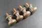 12 x #K18 solid brass small 1/2" round knob with screws in base