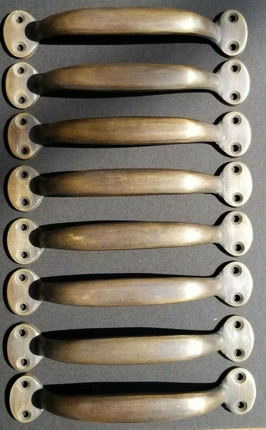 8 Solid Brass Large Strong File Cabinet Trunk Chest Handles Pull 5-1/2" wide #P1