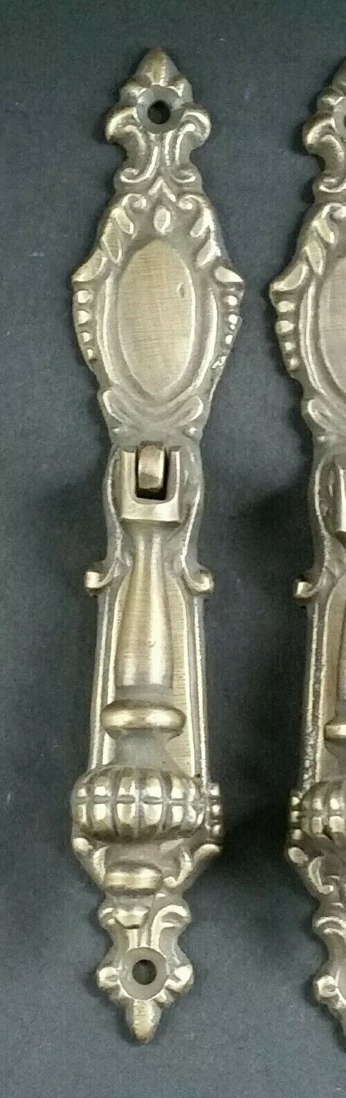 1 x Lg.Ornate Vertical Teardrop Brass Handle Drawer Pulls 5 7/8" #H18