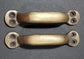 2 Solid Brass Antique Style File Cabinet Trunk Handles, 3-7/8"w. Strong #P2