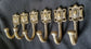 6 strong solid brass Ornate backplate Single Coat Hat Towel Hooks 2-1/2" #C4