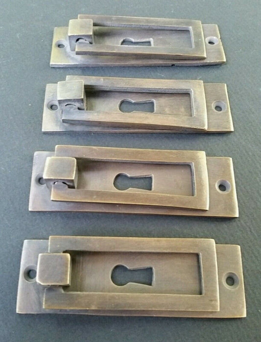4 Arts and Crafts Mission brass handle pull hardware antique style 3-1/8" #H32