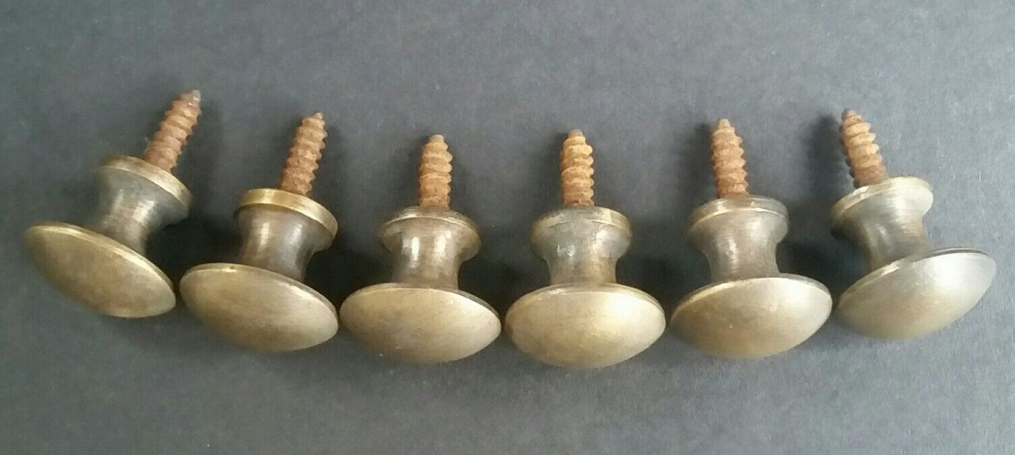 10 Solid Brass Stacking Barrister Bookcase 5/8" Round Knobs Pulls Handles #K2