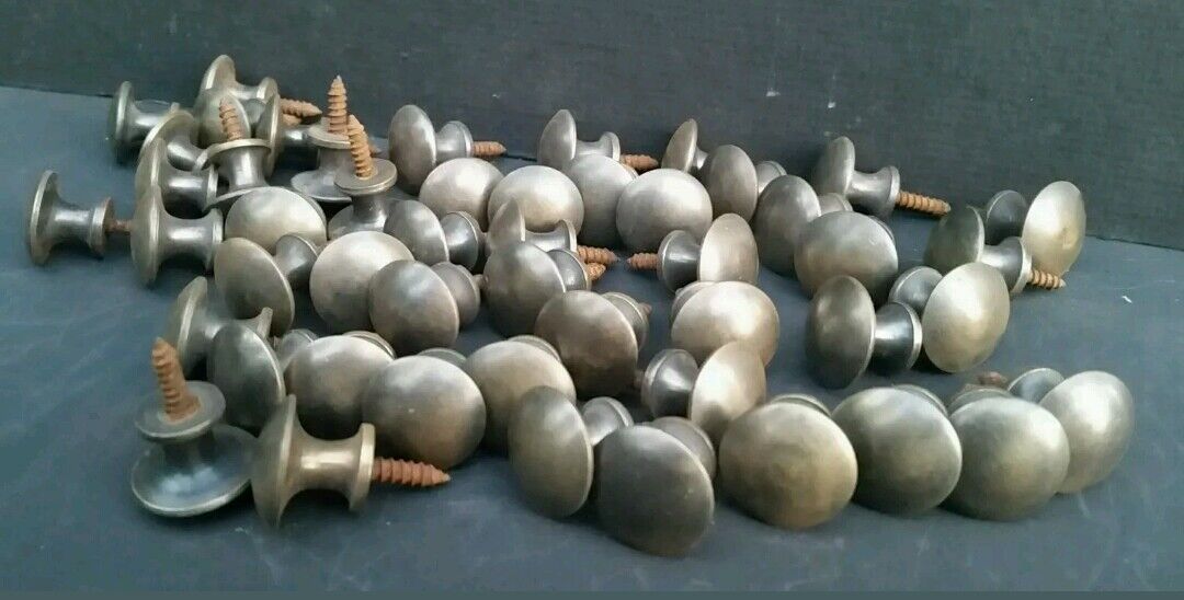 100 Sm.vtg. Antique Style Solid Brass Stacking Barrister Bookcase 5/8" Knobs #K2