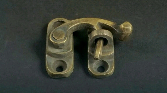 Small ant style Cabinet, Jewelry Box Latch Swing Hook Solid Brass Hasp Lock #X16