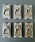 6 Mission Stickley antique style brass vertical ring handles pulls 2 1/2" #H25