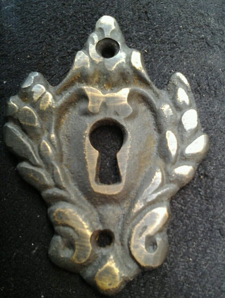 2 Vintage Antique Style Ornate French Eschutcheons, Keyhole covers  2 1/4"  #E1