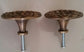 2 ANTIQUE Style SOLID BRASS SCREW ON LARGE ROUND KNOBS FLORAL DESIGN 2" dia #Z27