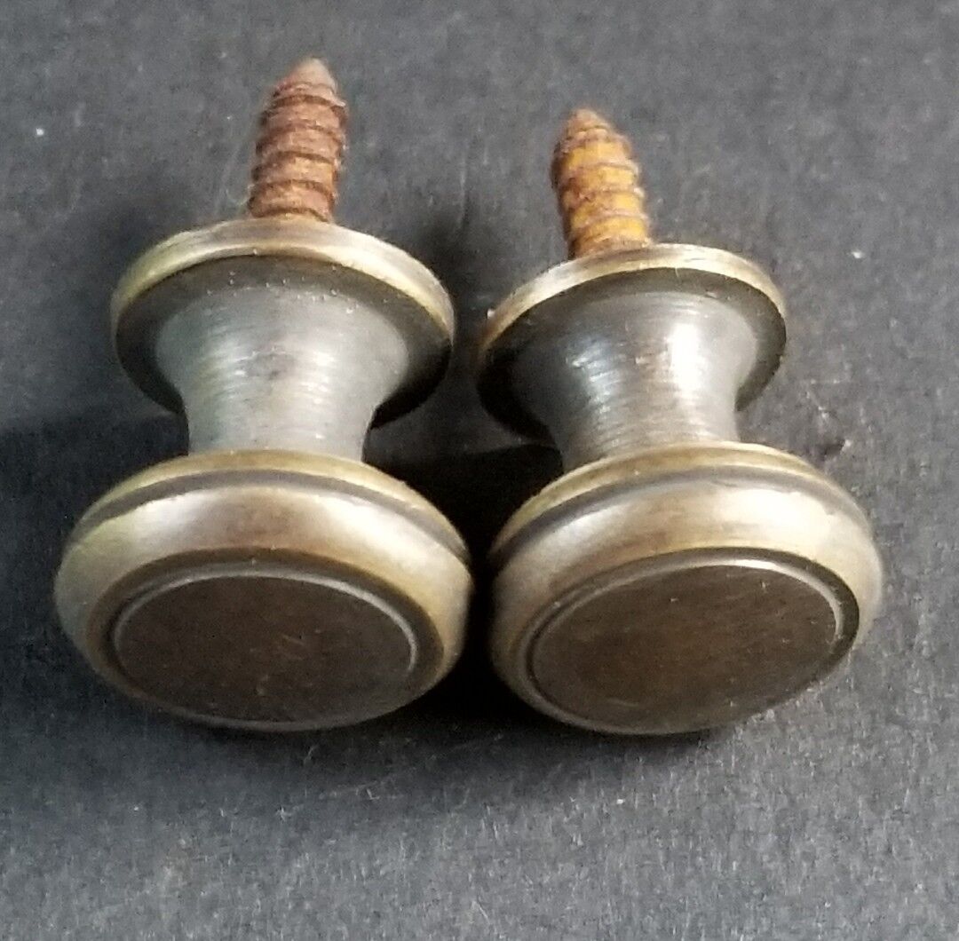 2 Solid Brass SMALL Stacking Barrister Bookcase 1/2"dia Knobs drawer Pulls #K18