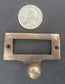 10 Solid Brass Library Card File Holder Handles Antique Style 2-1/8" wide #F2