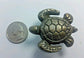 2 Sea Turtle Brass Knobs Ocean Beach Seaside Hardware 1 3/4" #K10