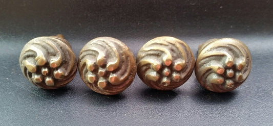 4 Sm solid Brass Floral ornate Stacking Barrister Bookcase 5/8" Knobs Pulls #K14