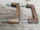 2 Solid Antique Brass Sm.Strong File Cabinet Trunk Handles Pulls 2-3/4"w. #P17