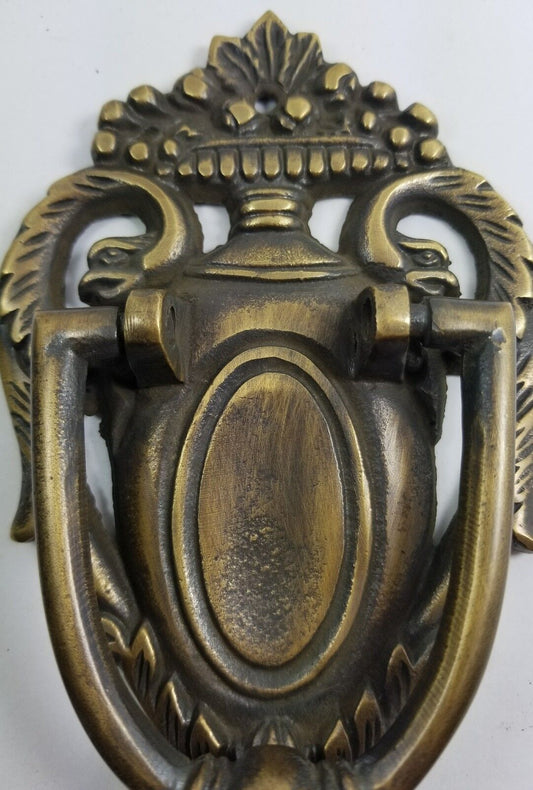 Unique Antique style solid Brass Neo-Classical Urn Door Knocker 7" long #D7