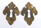 2 vintage antique brass escutcheons 2" t x 1-1/2" w, jewelry component #E22