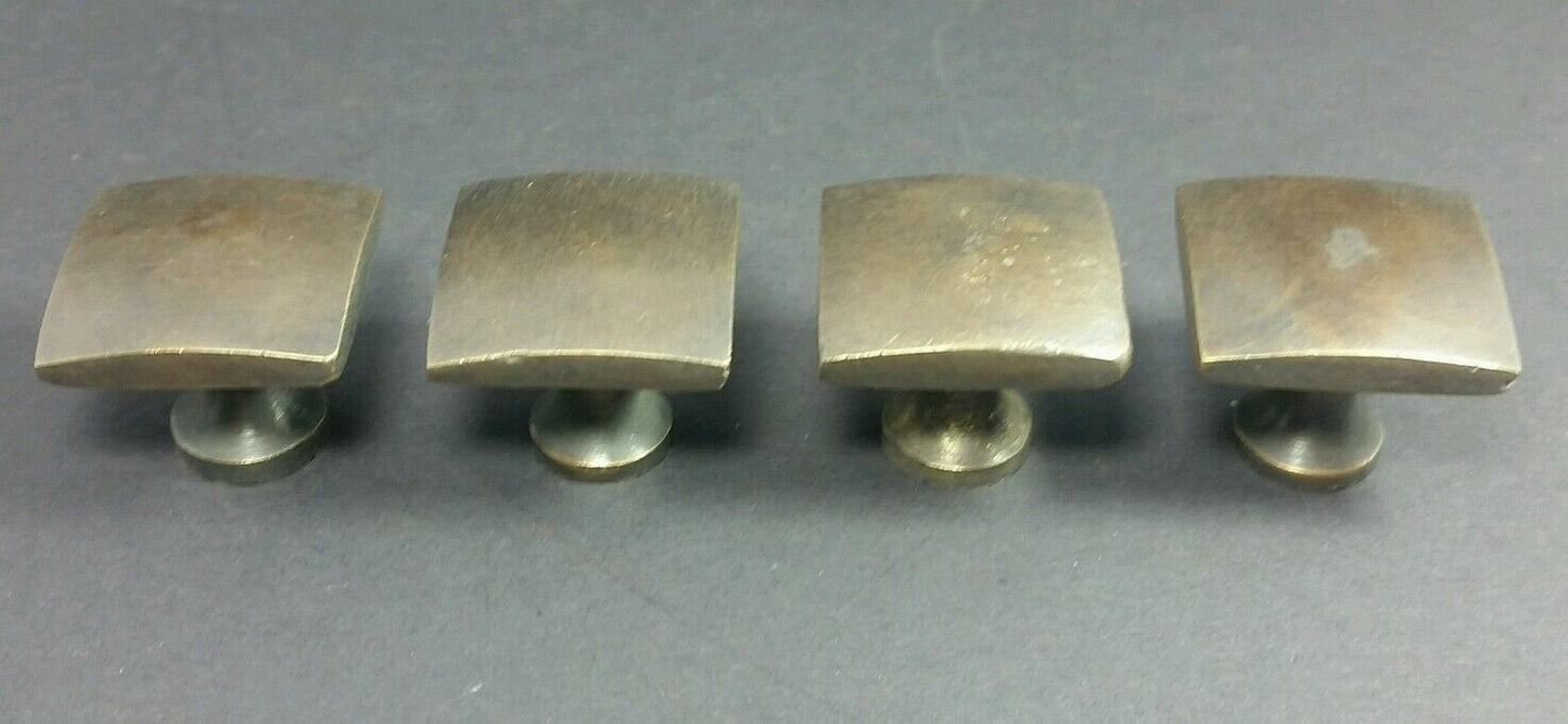 4 Square Mission Modern Simple Knobs Pulls Handles Solid Brass 7/8" #K8