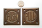 Set Art Deco Door PULL and PUSH signs Unique Antique Style solid brass 2.5" #F11