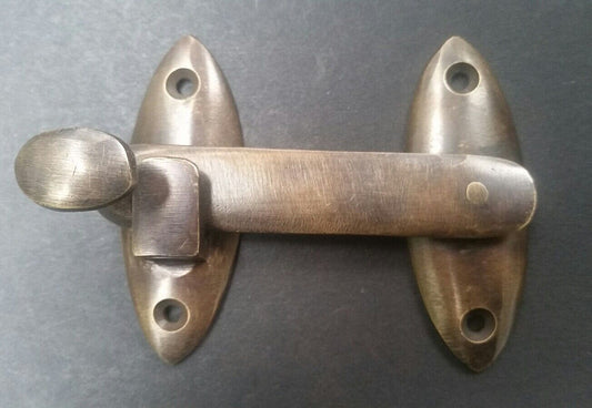 Vintage Style Cabinet Door Window Latch, Toggle Hook, Solid Brass Hasp Lock #X22