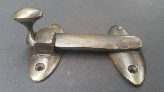 Vintage Style Cabinet Door Window Latch, Toggle Hook, Solid Brass Hasp Lock #X22