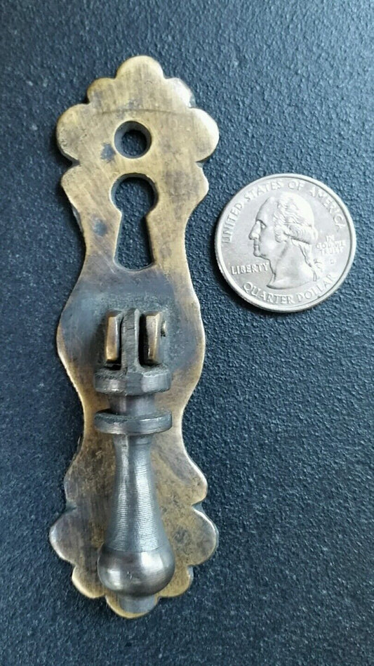 Ornate Teardrop Pendant Solid Brass Handles drawer pulls w key hole 3-3/4" #H1